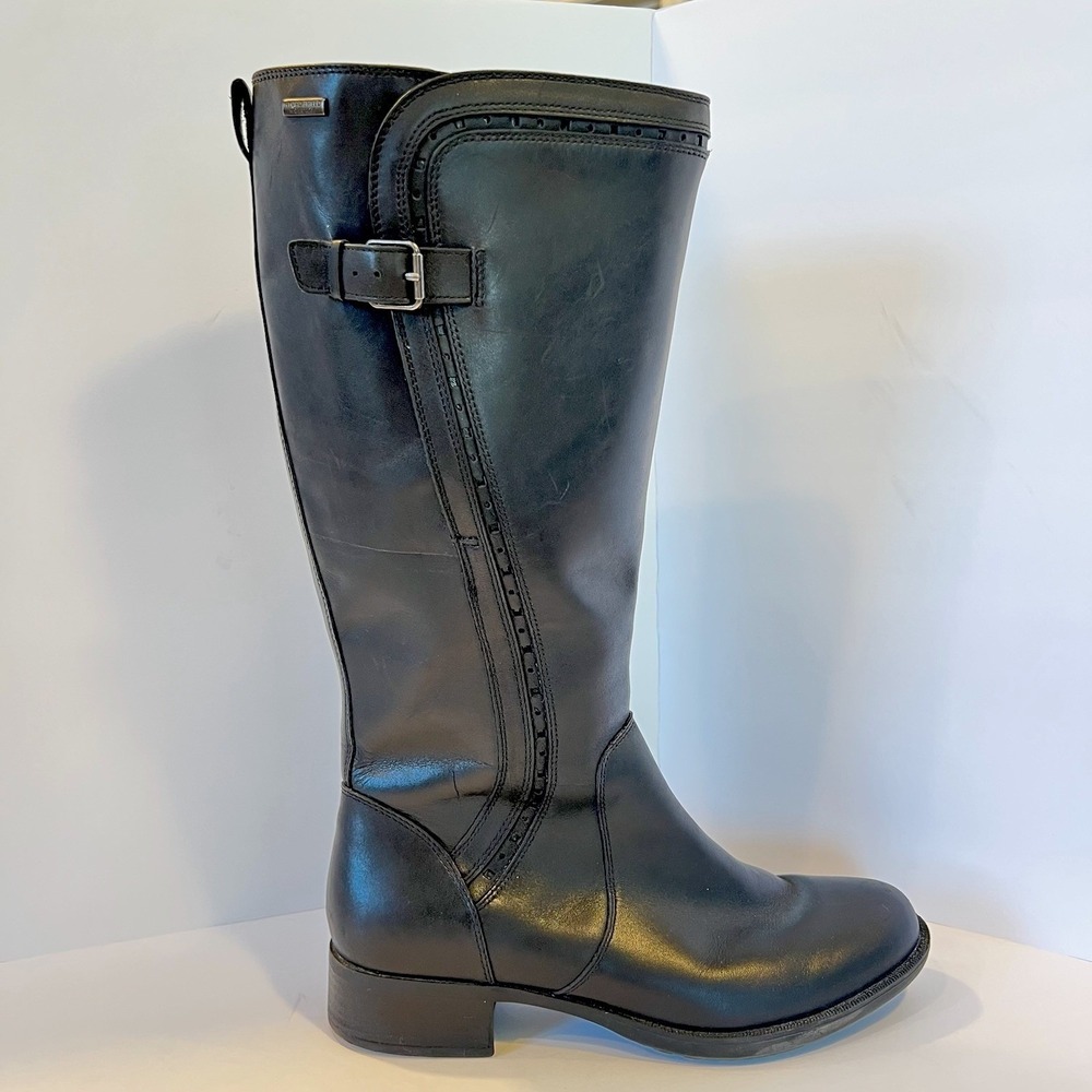 Cobb Hill Copley Tall Leather Riding Boots Black Size 10 Hydro-Shield Rockport